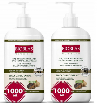 2 x Bioblas Schwarzer Knoblauch Shampoo 1000 ml