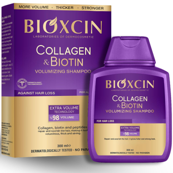 3 x Bioxcin Collagen & Biotin Volumen Shampoo 300ml - ohne Karton