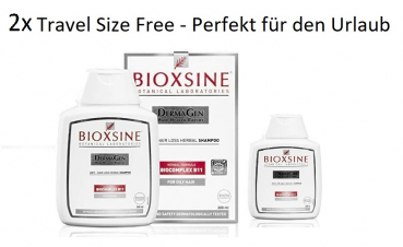 2 x Bioxsine Shampoo Travel Set für fettiges Haar 300 ml + 100 ml