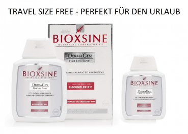 Bioxsine TRAVEL SIZE FREE für normales und trockenes Haar 300 ml + 100 ml