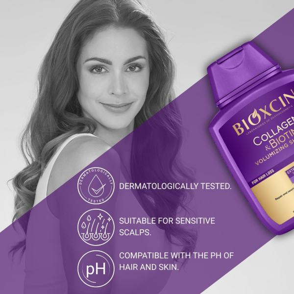 3 x Bioxcin Collagen & Biotin Volumen Shampoo 300ml - ohne Karton