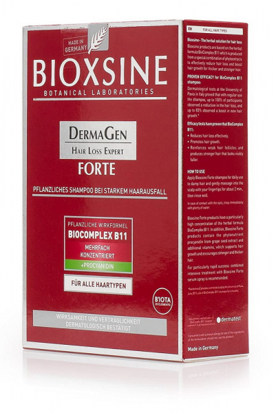 2 x Bioxsine Forte Shampoo 300 ml + 100 ml Set with free travel size