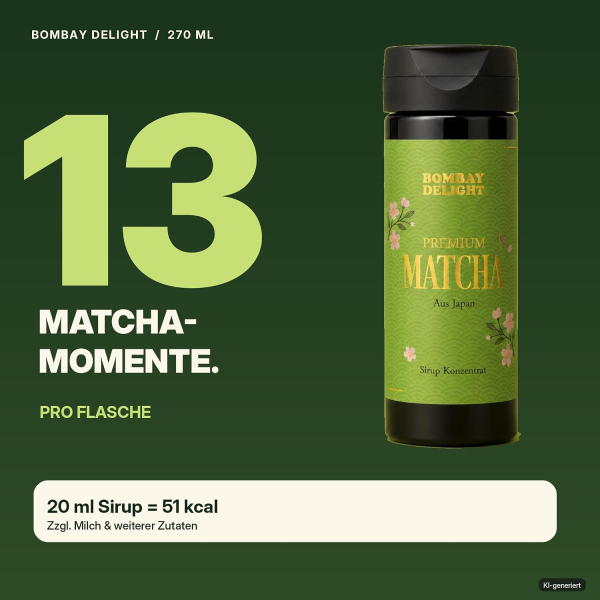 Bombay Delight Premium Matcha Sirup Konzentrat 270 ml