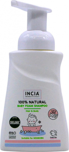Incia Baby Foam Shampoo Hair & Body 100% natural - 200 ml