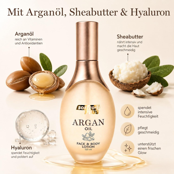 Softto Plus Argan Oil Face & Body Lotion 120 ml